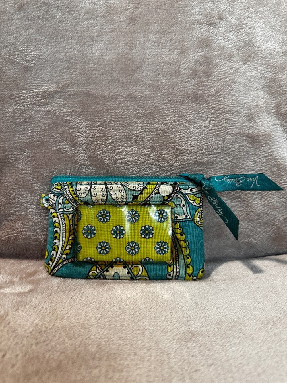 Vera Bradley blue and yellow Photo/ID holder